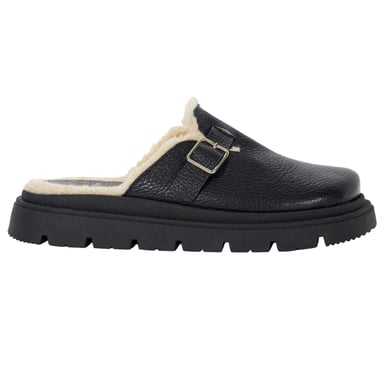 Dune London Dames/Dames Gene Leren Faux Shearling Gevoerde Klompen (Zwart)