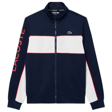 Lacoste Tennisjack heren met logoprint en rits (Marineblauw/Wit)