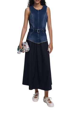 Denim Top Midi-jurk