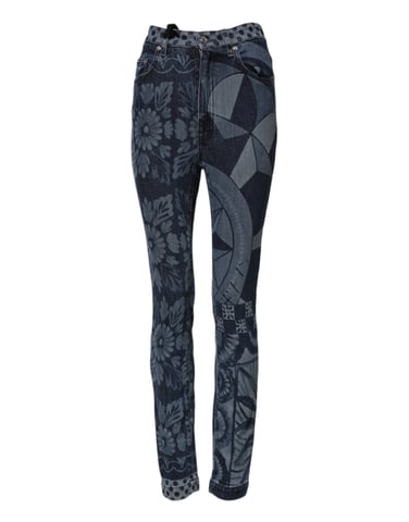 Gedrukte Denim Slim Jeans