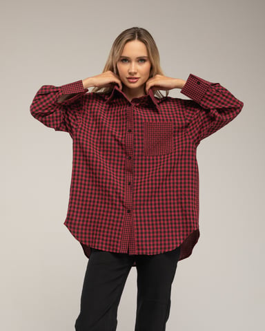 Oversized geruite overhemd