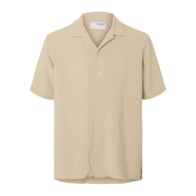Selected Overhemden Sal Relax Fit Overhemd Oatmeal Beige