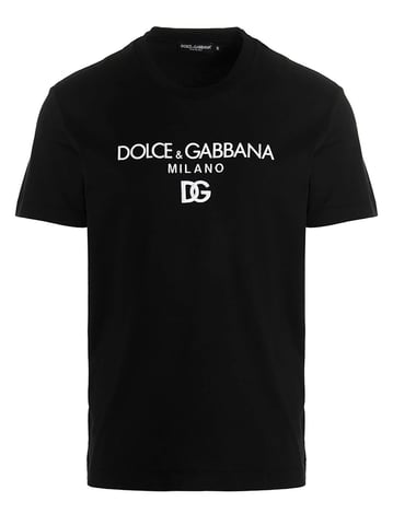 Dolce & Gabbana geborduurd T-shirt met DG Milano-logo in zwart