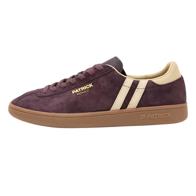Patrick Mens Monaco Suede Cupsole Trainers (Dark Brown/Beige)