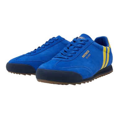 Patrick Mens Dijon Suede Running Trainers (Royal Blue/Yellow/Navy)