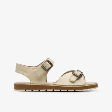 PlaysunReef K. Off White Lea Sandalen