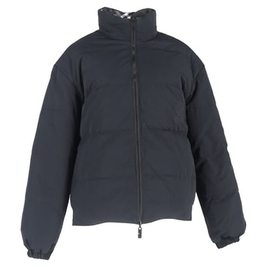 Burberry geruite pufferjas van zwart nylon