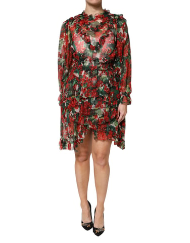 Floral Print Mini Jurk Ruffles
