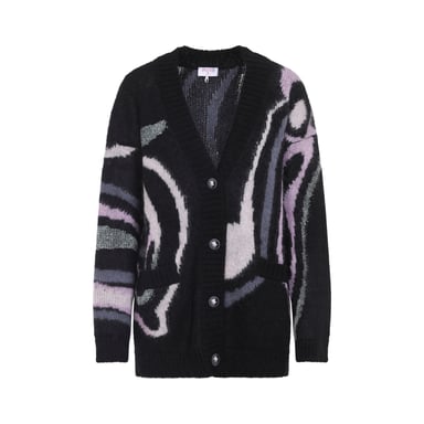 Geborduurde Mohair Blend Oversized Cardi