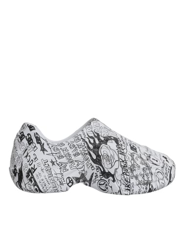 Dolce & Gabbana Witte Zwarte Graffiti Daymaster Sneakers Schoenen