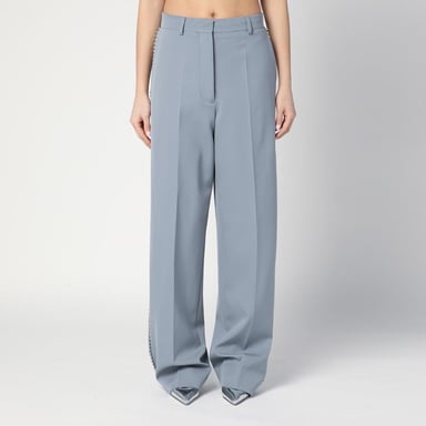 Brede lichtgrijze Falabella-broek met ketting
