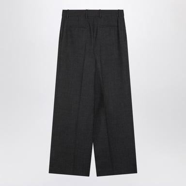 Donkergrijze Wollen Wijde Broek