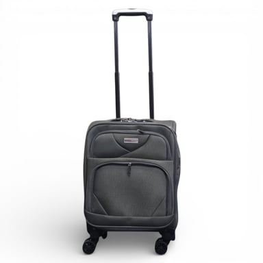 Softshell lichtgewicht grijs nylon 4-wiel reiskoffer Vakantie koffer onder de stoel