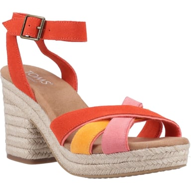 TOMS Majorca Strappy Dames Sandalen Van Leer Met Vlammenprint