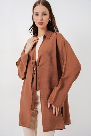 Kimonojasje met lange mouwen en strikdetail