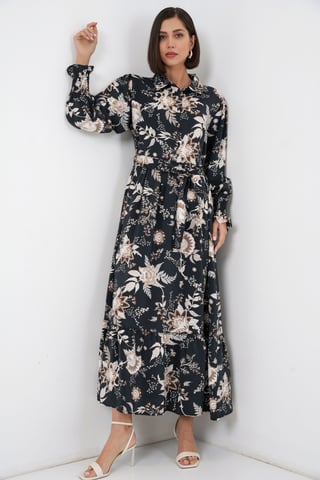 Maxi Hemdjurk met Paisleyprint en Ceintuur