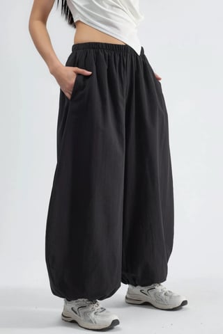 Elastische Taille Ballonbroek met Zakken