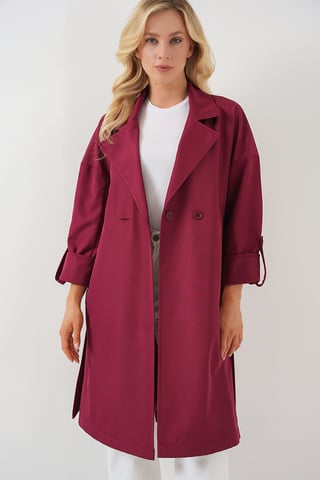 Gepolsterd Dubbelzijdig Trenchcoat