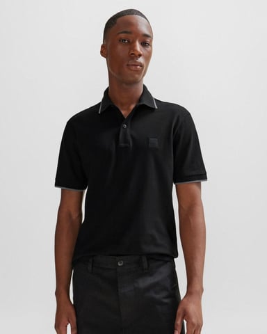 BOSS Orange Passertip Heren Poloshirt met Korte Mouwen en Tipped Collar