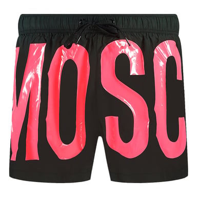 Moschino Grote Roze Logo Zwarte Zwemshorts