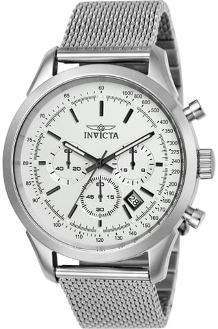Invicta Speedway 25222 Herenhorloge - Quartz Uurwerk - Roestvrij Staal met Zilveren Wijzerplaat - 45 mm