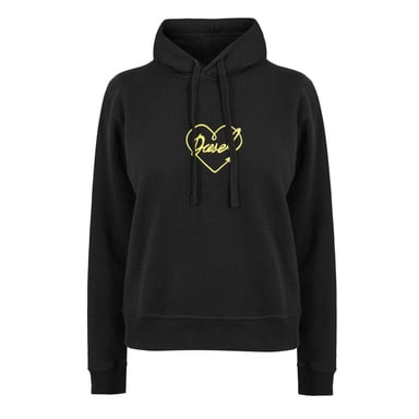 Diesel Womens/Ladies Heart Regular Long-Sleeved Hoodie (Black)