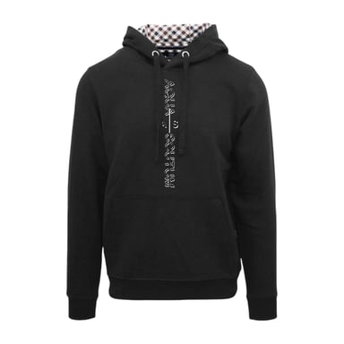 Aquascutum Mens Lettering Pullover Hoodie (Black)