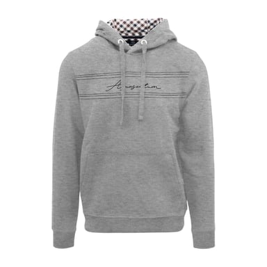 Aquascutum Mens Signature Regular Hoodie (Grey)