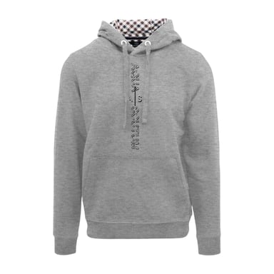 Aquascutum Mens Lettering Pullover Hoodie (Grey)