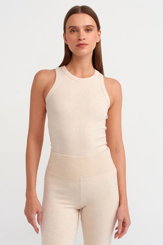 Geribbelde Haltertop Mouwloze Blouse