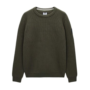 Weekend Offender Mens Morello Rib Knit Jumper (Green)