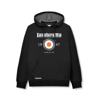 Lambretta Unisex Adult Doel Hoodie (Zwart)