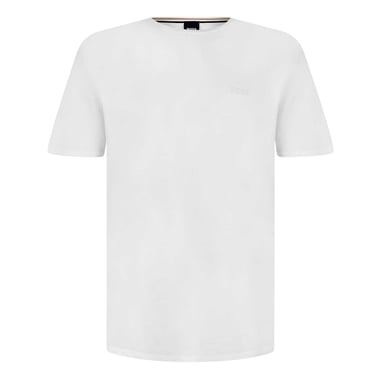 Boss Heren T-shirt met ronde hals en korte mouwen in mix-and-match-stijl (Wit)