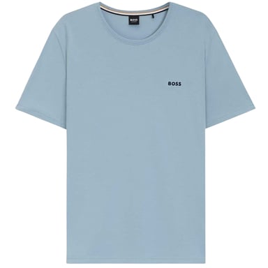 Boss Heren T-shirt met ronde hals en korte mouwen in mix-and-match-stijl (Blauw)