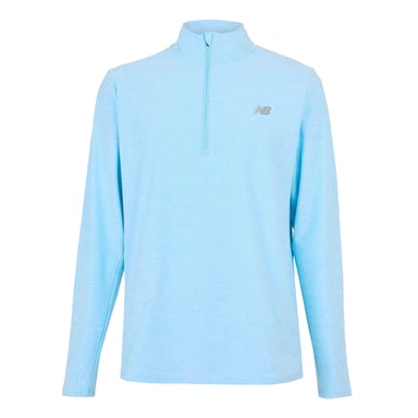New Balance Heren Space Dye Quarter Zip Top (Licht Blauw)