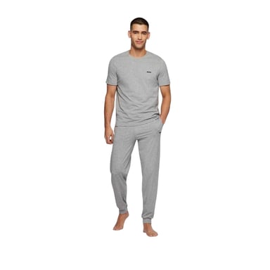Boss Heren T-shirt met ronde hals en korte mouwen in mix-and-match-stijl (Medium Grijs)