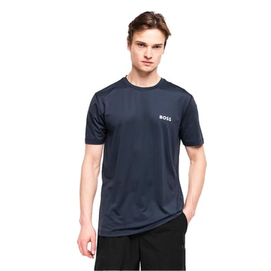 Boss Heren Wedstrijd Logo Crew Hals T-shirt (Marine)