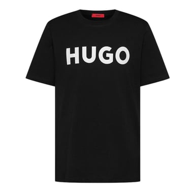 Hugo Heren-T-shirt met Dulivio-logo in contrasterende kleuren (Zwart, Wit)