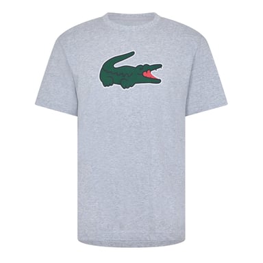 Lacoste Heren Krokodillenprint Katoen Regular T-shirt (Zilver/Groen)
