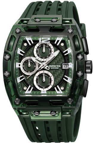Invicta S1 Rally 70144 Herenhorloge - Quartz Uurwerk - Plastic met Groene Wijzerplaat - 42 mm