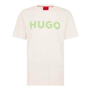 Hugo Heren-T-shirt met Dulivio-logo in contrasterende kleuren (Natuurlijk)