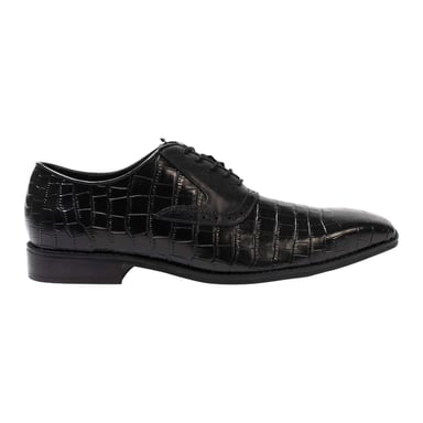 Giorgio Oxford-schoenen voor heren van Croc-volnerfleer (Zwart)