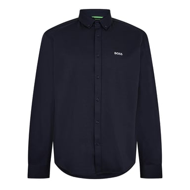 Boss Herenkatoenen shirt met Motion-logo (Donkerblauw)