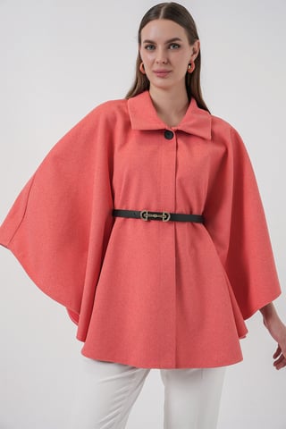 Gestrikte Tweed Cape Jacket