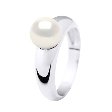 Ring Rush Domed zoetwaterparels Rond 8-9 mm White 925