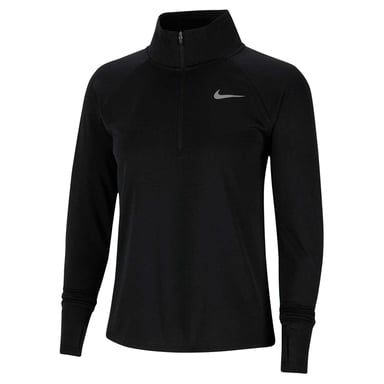 Nike Swoosh-hardloopshirt met lange mouwen voor dames (Zwart)