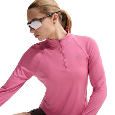 Nike Swoosh-hardloopshirt met lange mouwen voor dames (Roze schuim)