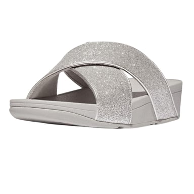 FitFlop Glitterdust-sandalen met gekruiste bandjes voor dames (Zilver)