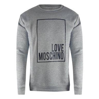 Love Moschino Heren Box Logo Sweatshirt (Grijs)