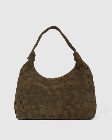 Big Dandy gevlochten suède Dusty Olive Tas